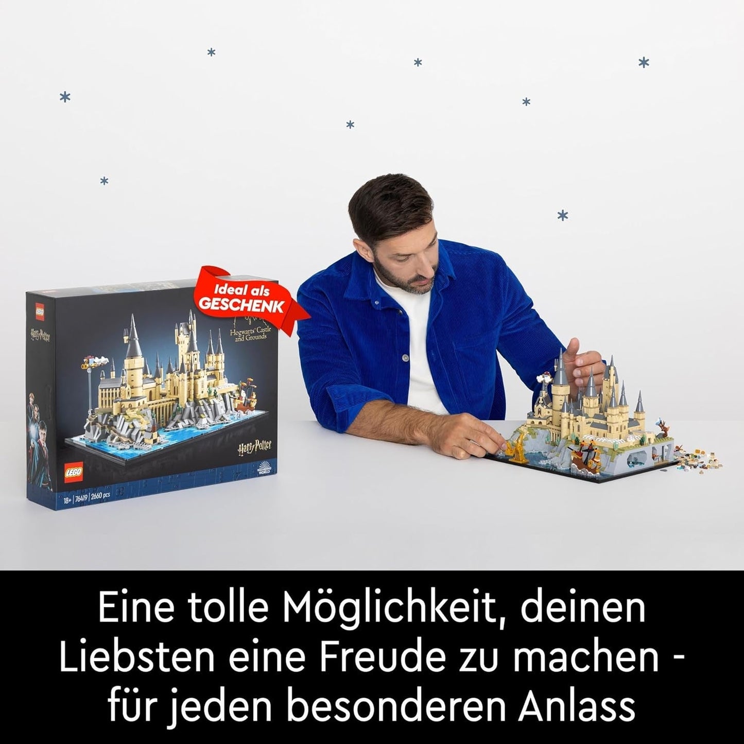 Castillo de Hogwarts LEGO Harry Potter con alas de castillo - set de colección para adultos que incluye torre principal y torre astronómica, cámara secreta y minifigura de arquitecto - regalo para mujeres - 76419 Juegos de construcción Besuche den LEGO-Store