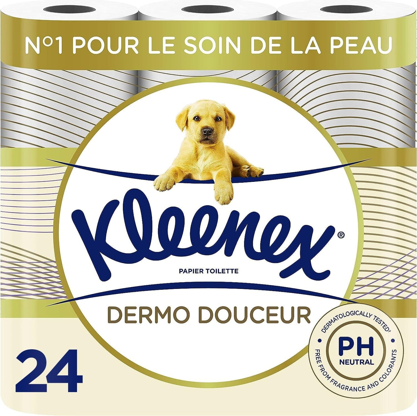 KLEENEX Dermo Douceur 4230420 Papel higiénico, 24 rollos (4 X 6 rollos) blanco, 24 Unité (Lote de 6)