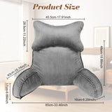 Almohada de lectura, almohada de espalda con rollo para el cuello y brazos desmontables, almohada de reposo en cama para uso en cama o sofá, almohada de respaldo para leer, trabajar y jugar