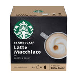 STARBUCKS Probierset, paquete variado de tazas blancas de Nescafé Dolce Gusto Kaffeekapseln y Vanilla Macchiato de Nescafé Dolce Gusto Kaffeekapseln 6 x 12 (72 cápsulas, 36 porciones)