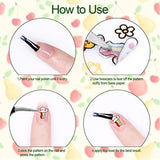 Lindas pegatinas de uñas para niños 20 hojas 3D pegatinas de uñas que brillan en la oscuridad flores coloridas decoraciones de uñas pegatinas autoadhesivas accesorios de decoración DIY
