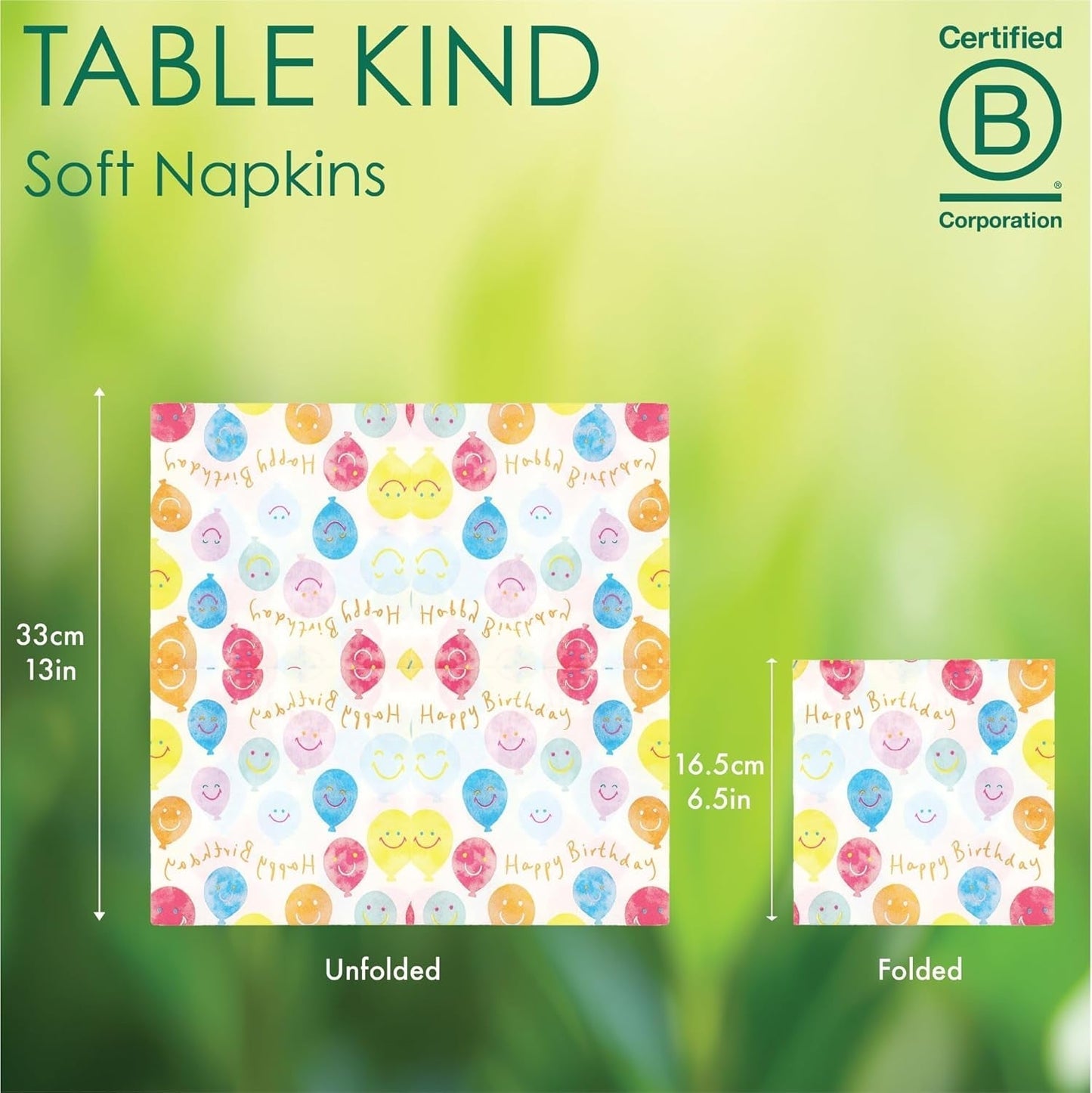 Servilletas de papel con cara sonriente de feliz cumpleaños de alta calidad Servilletas de globos para catering de fiestas Servilletas desechables ecológicas compostables duraderas reciclables