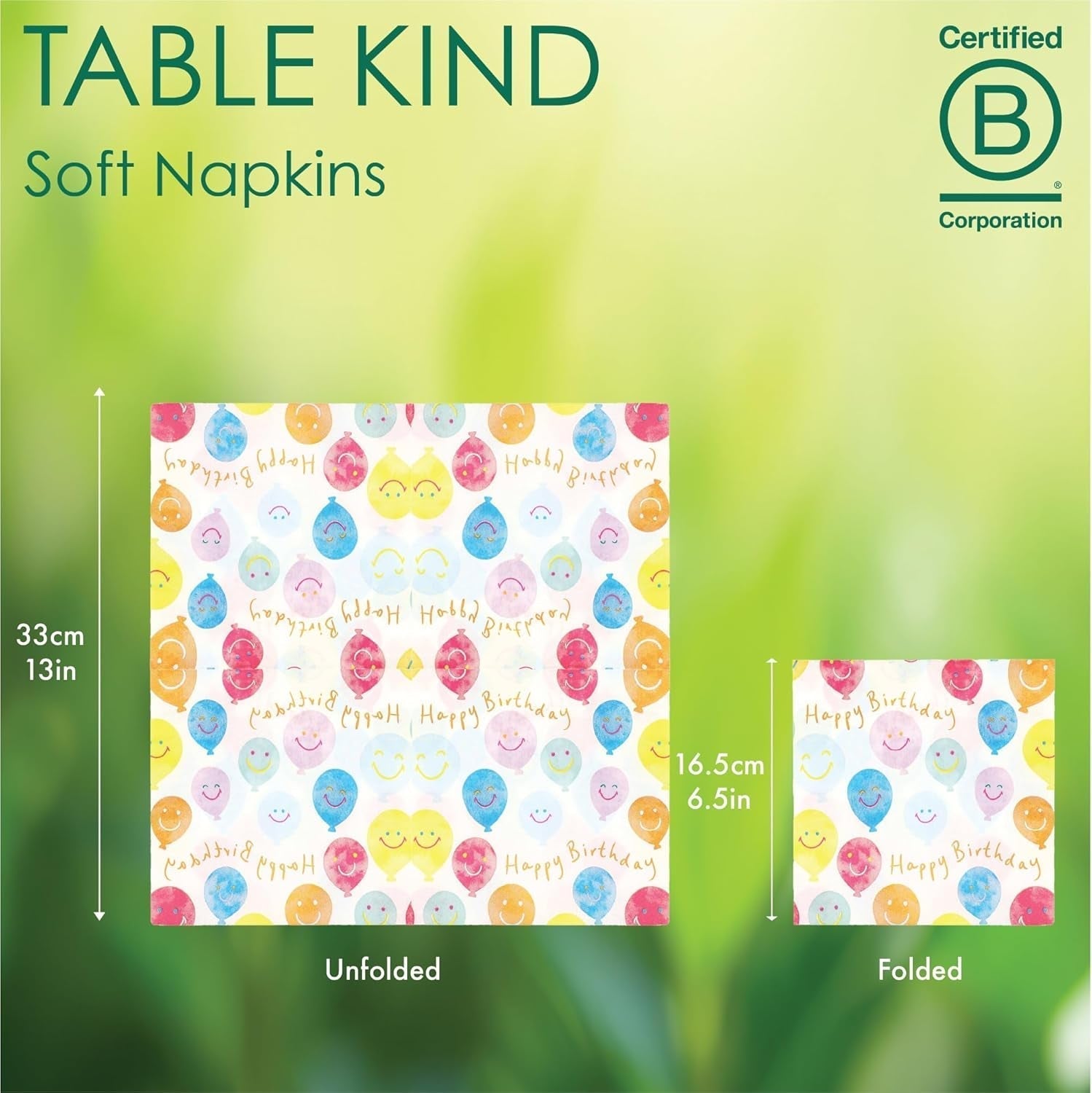 Servilletas de papel con cara sonriente de feliz cumpleaños de alta calidad Servilletas de globos para catering de fiestas Servilletas desechables ecológicas compostables duraderas reciclables