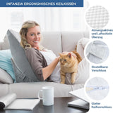 Almohada de cuña ajustable, almohada de lectura de espuma de alta densidad con rollo para el cuello para cama y sofá, cuña de cama ergonómica para apnea de reflujo del sueño, almohada para piernas, almohada de espalda para leer, jugar o mirar televisión