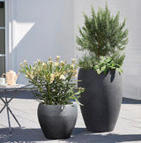 Scheurich Lineo, jardinera de plástico, granito negro, diámetro 30 cm, altura 24,1 cm, volumen 11 l.