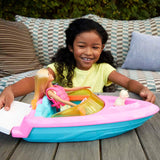 Set Barbie Lancha Rápida, Muñeca Barbie con Pelo Rubio, Chaleco Salvavidas Rosa, Barco, Cachorro, Accesorios, Regalos para 3+, Grg30 Naty Shop Muñecas