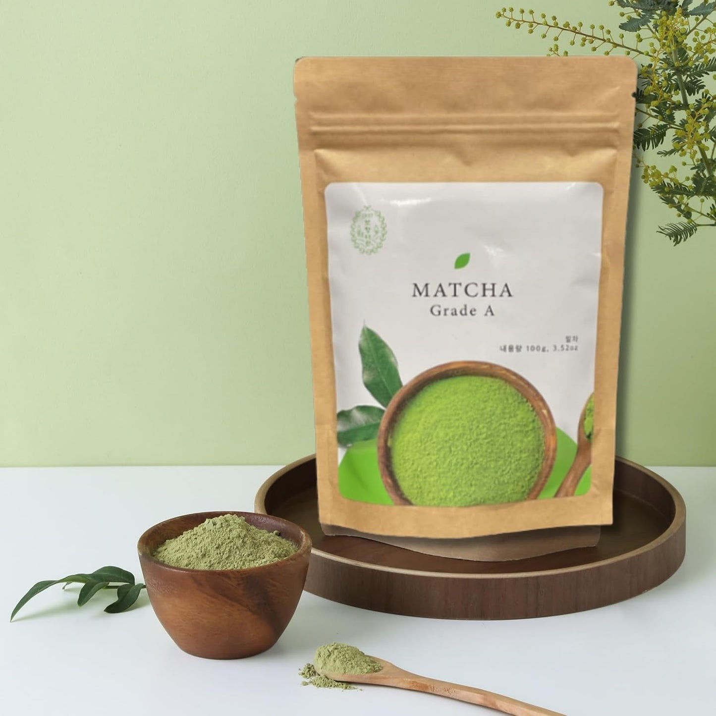 Bohyang Garden Matcha en polvo 100 g – Té verde premium de Corea del Sur | Finamente molido y rico en tradición | Para cafés con leche, batidos, repostería y rituales de cuidado personal | Matcha en polvo en bolsa con cierre