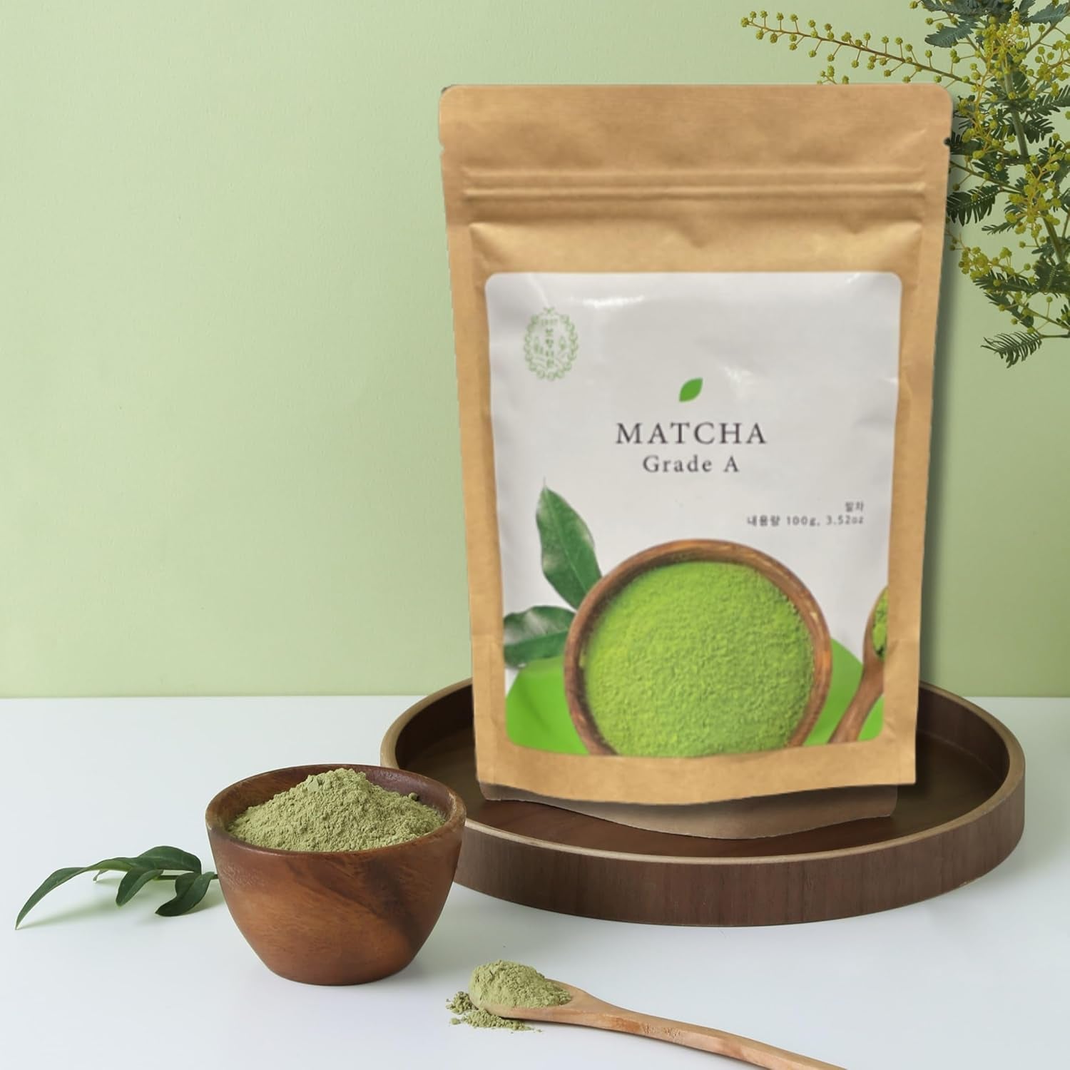Bohyang Garden Matcha en polvo 100 g – Té verde premium de Corea del Sur | Finamente molido y rico en tradición | Para cafés con leche, batidos, repostería y rituales de cuidado personal | Matcha en polvo en bolsa con cierre