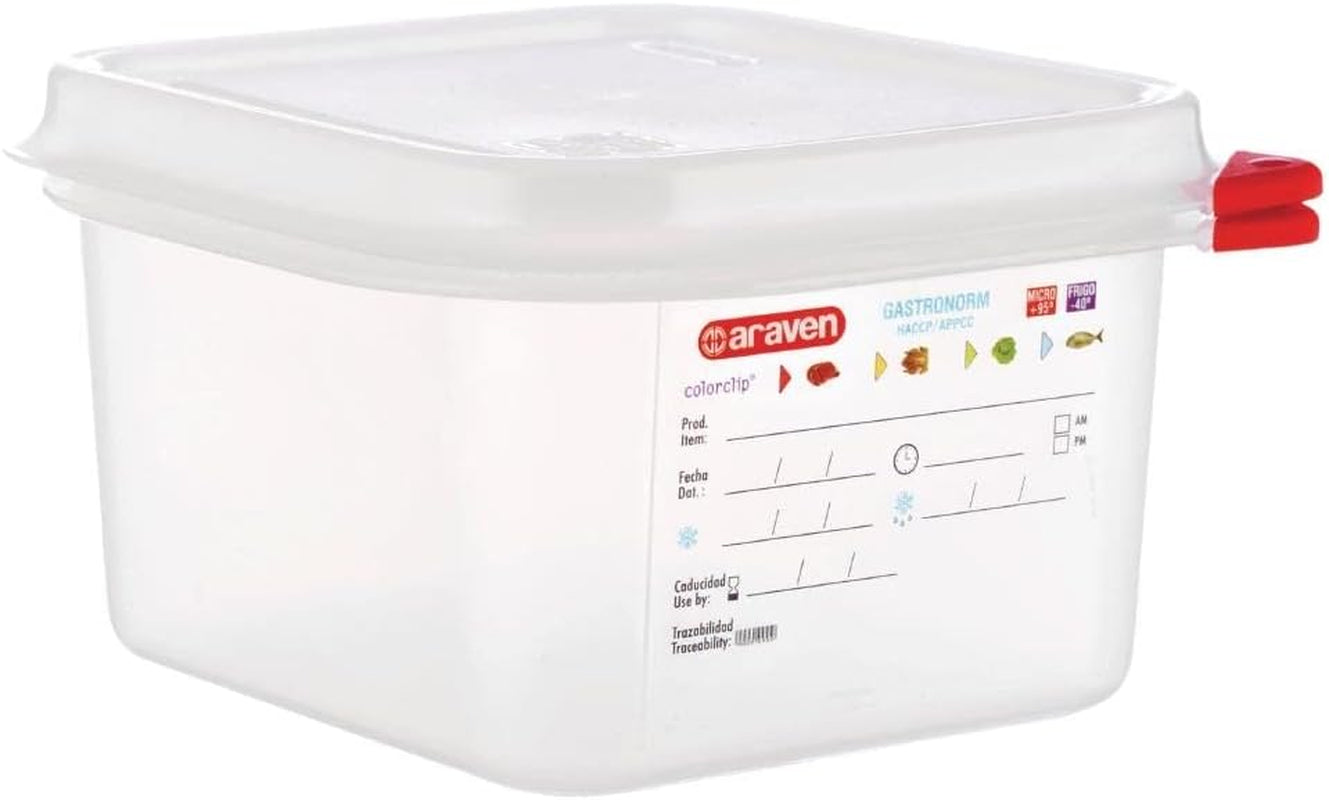 03350 PP Contenedor de alimentos GN con tapa, 1,1 l, 65 mm (4 piezas) Cajas de conservación de alimentos Naty Shop 1,7Ltr