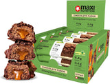MaxiNutrition Barrita proteica vegana cremosa con chocolate, cacahuetes y caramelo 12x45g - barrita proteica vegana, 18% de proteína, 8,3 g por barrita, bajo contenido en azúcar (0,9 g), sin azúcar añadido, sin aromas artificiales