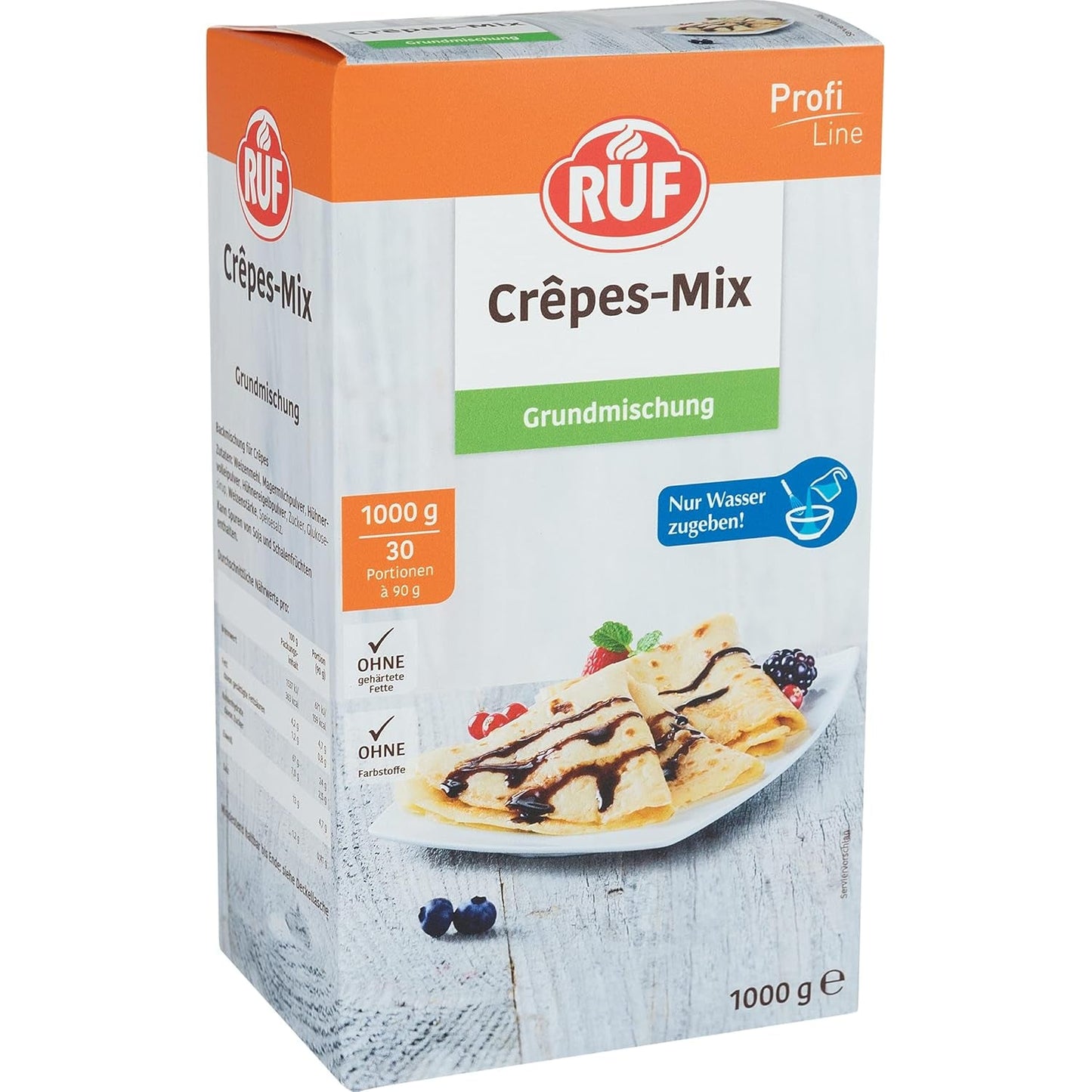 RUF Rührkuchen Backmischung, Nur Wasser & Öl Zugeben, Rezeptur Für Blechkuchen, Kastenkuchen, Muffins, Gugelhupf Und Tortenböden, 1X1000G Mezcla para hornear y cocinar Naty Shop Crepesteig 1Er Pack Á 1X1000G
