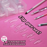 TRIXES 500 puntas de uñas de gel para uñas francesas, puntas acrílicas transparentes para manicura DIY, 10 diseños diferentes