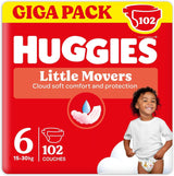 Pañales para bebé Huggies Little Movers, diseño de Disney, tamaño 6, 102 unidades (3 x 34), caja mensual