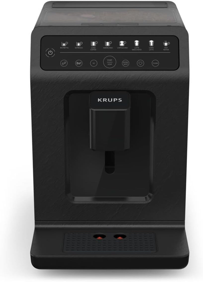 Krups EA897B Evidence ECOdesign Cafetera espresso automática, función automática espresso y capuchino, tecnología Quattro Force, vasos de leche one-touch, 8 presintonías, sistema de leche, 1450W