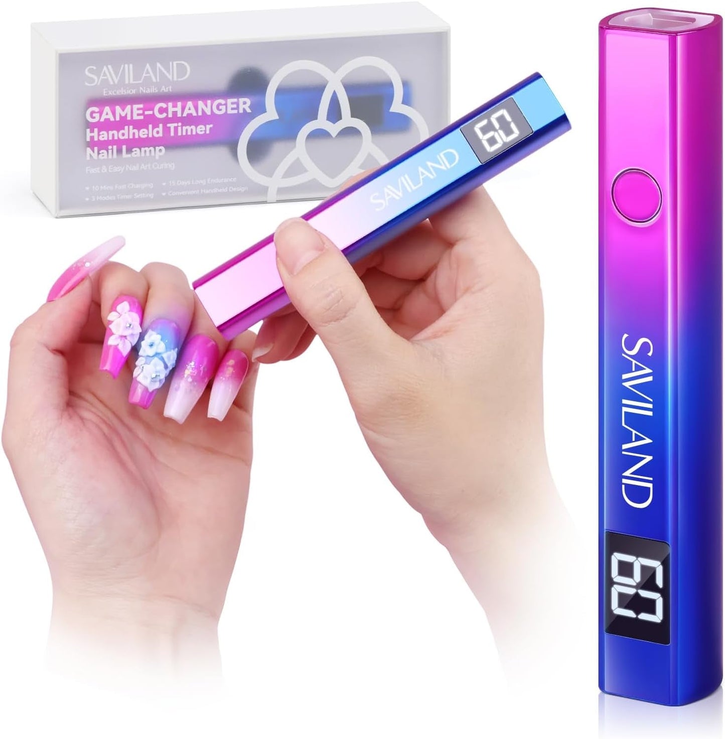Saviland U V Lampe Für Gelnägel: Mini U V Lampe Für NägelSchützen Sie Die Haut Wiederaufladbar Klein LED Nagellack Trocknergerät Für Nagellack Aufbaugel Nail Tips Nagelkleber Geschenke para mujeres