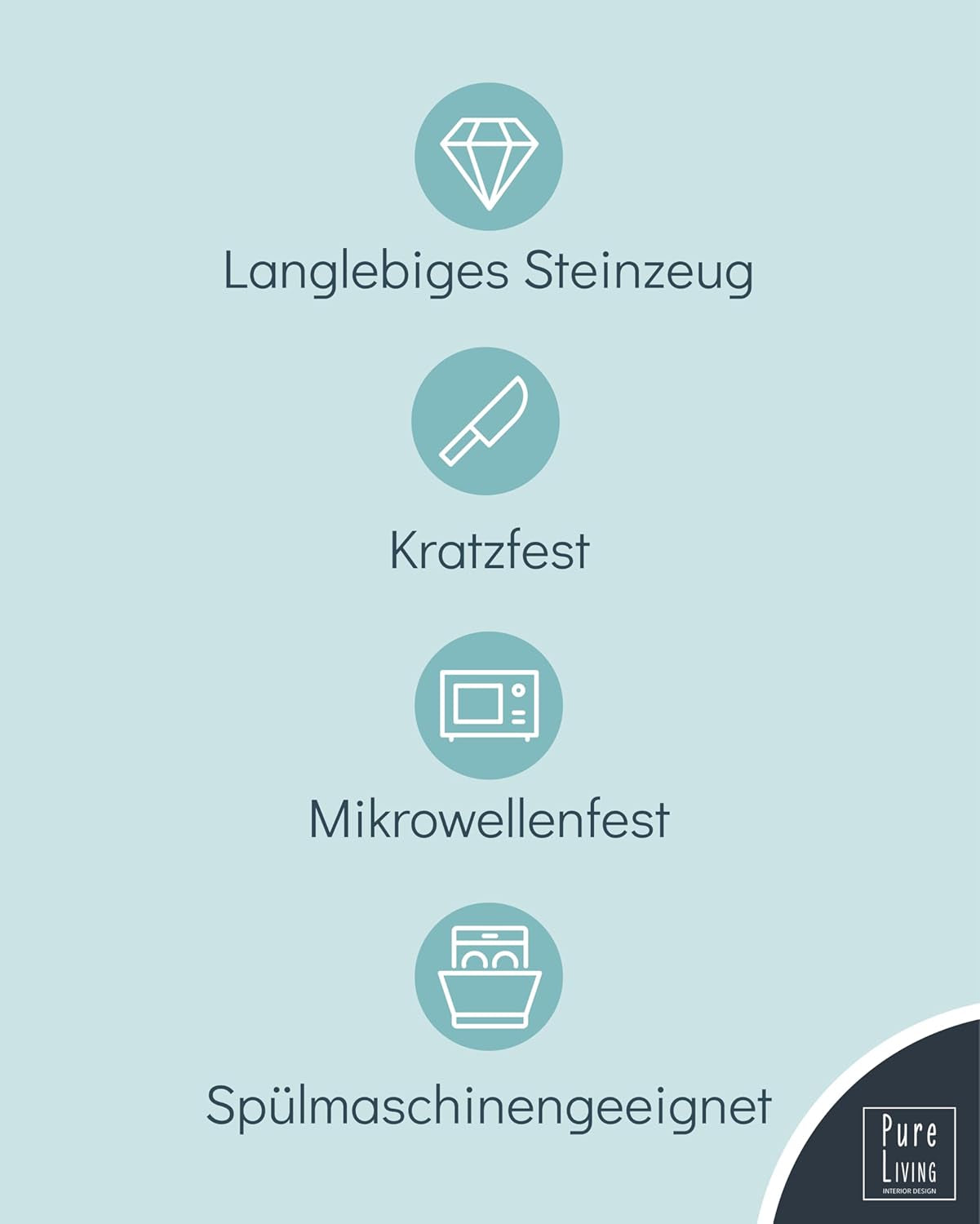 Vajilla de cerámica para 6 personas, Hygge, 24 piezas. GANADOR DE LA PRUEBA Juego de platos y cuencos de gres escandinavo Dreamy, servicio de mesa para 6 juegos de vajilla Pure Living en gris azul
