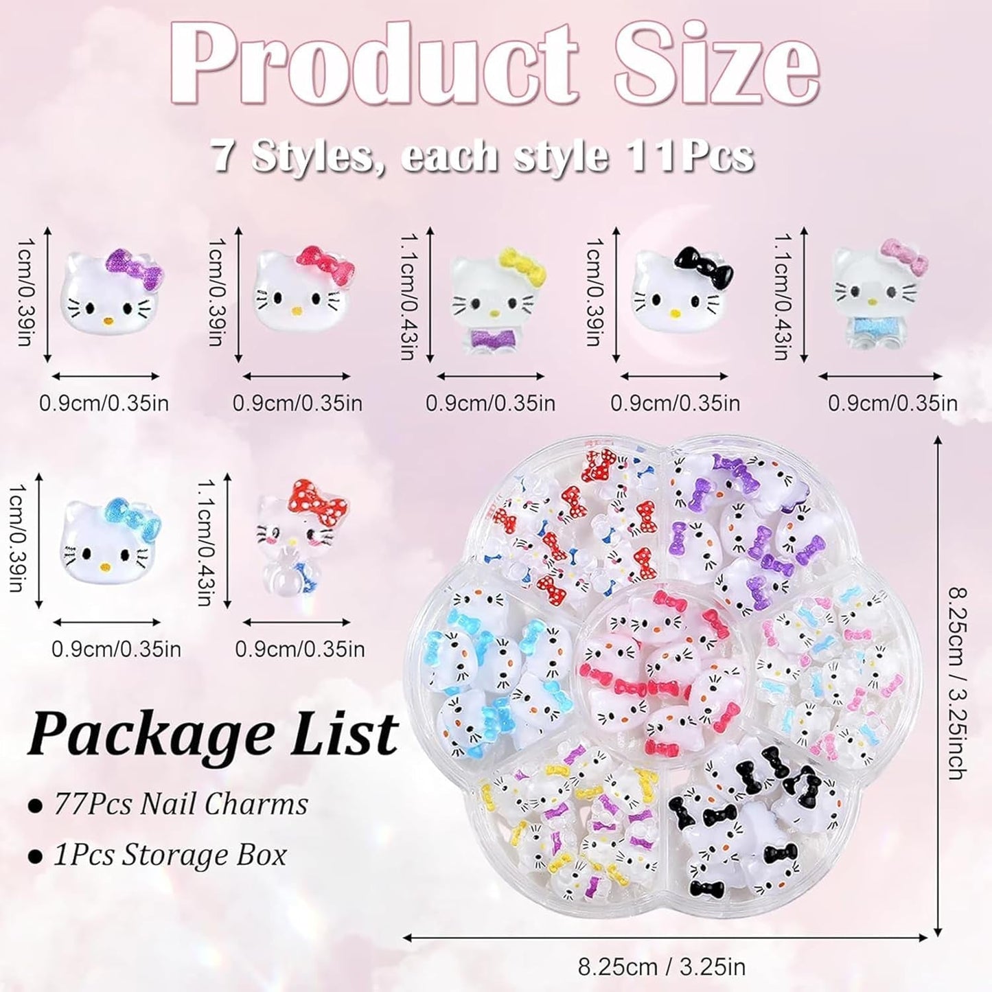 Pegatinas 3D para uñas de gato, purpurina para uñas, lentejuelas, pegatinas de resina para uñas, gemas para uñas, diamantes para decoración de uñas, incluida barra de cera para uñas con diamantes de imitación (gato colorido)