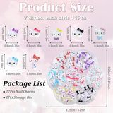 Pegatinas 3D para uñas de gato, purpurina para uñas, lentejuelas, pegatinas de resina para uñas, gemas para uñas, diamantes para decoración de uñas, incluida barra de cera para uñas con diamantes de imitación (gato colorido)