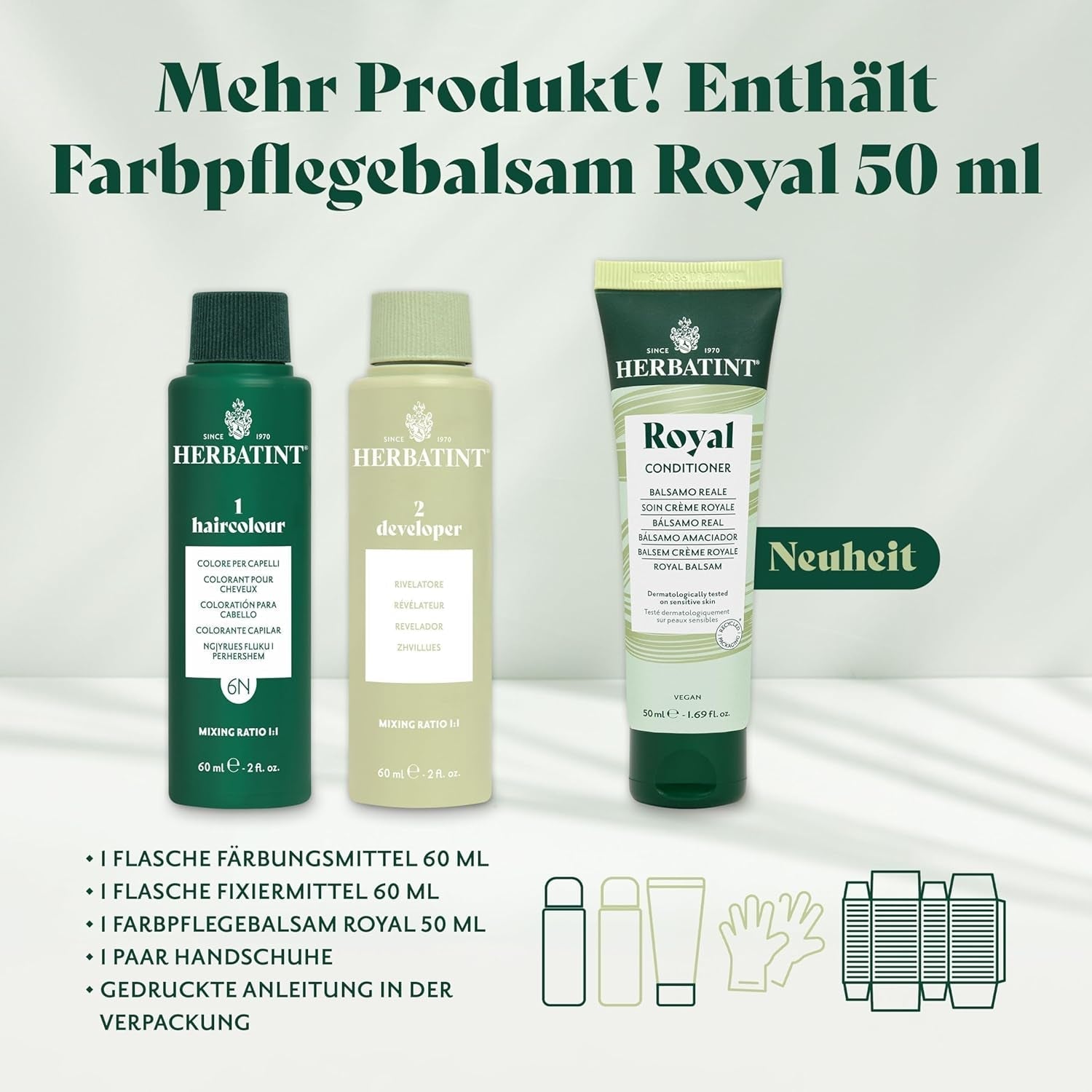 Tinte permanente en gel 6N rubio oscuro - 170 ml I Sin amonia, 100% cobertura de las canas I Testado en pieles sensibles, con 8 extractos de plantas Tinte Naty Shop