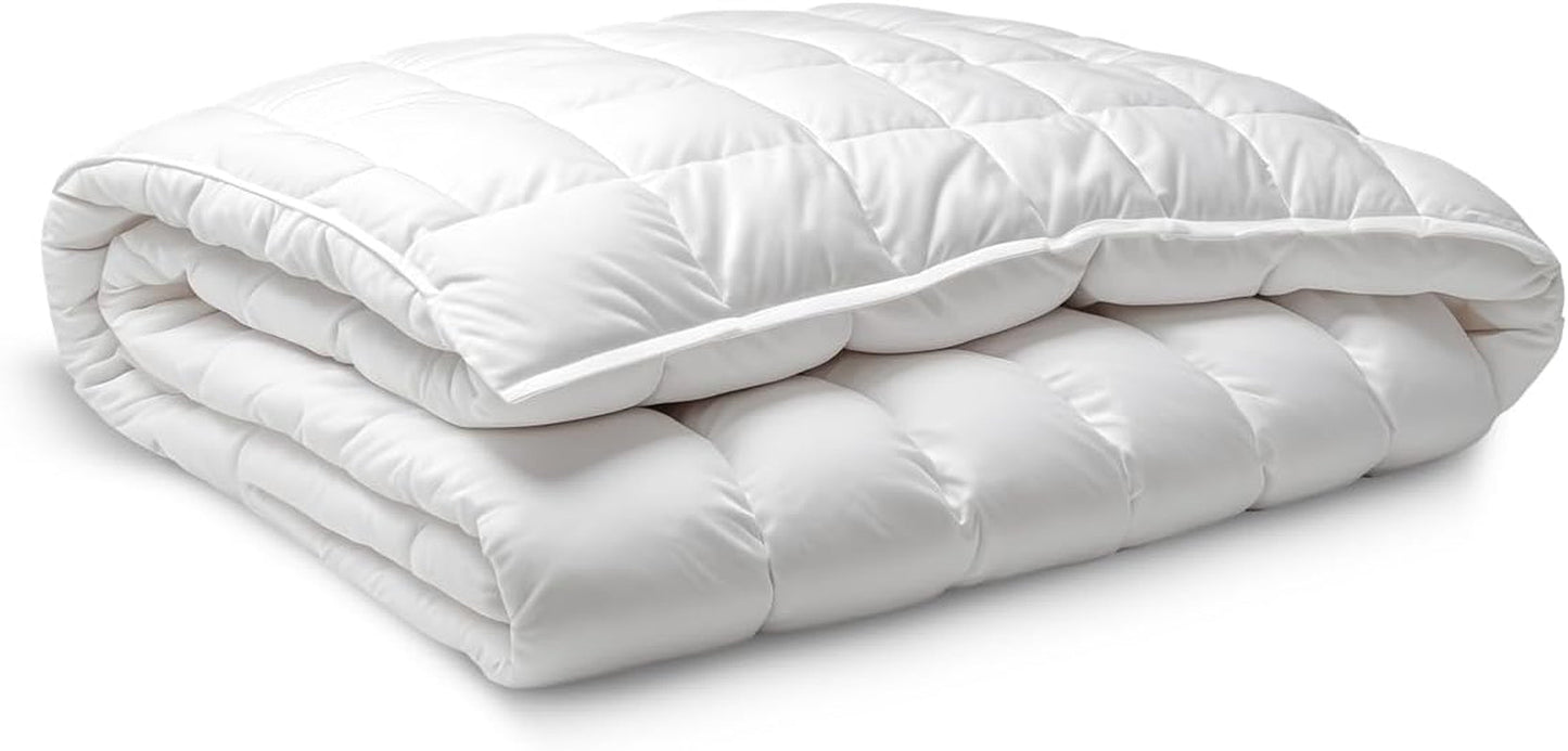 Edredón Fibra, 250 G, Microfibra, Suave, Sedoso, Para Camas De 100, 105 Y 110 Cm, Blanco, 180 X 220 Cm Naty Shop Edredones Y Edredones 180 X 220 Cm