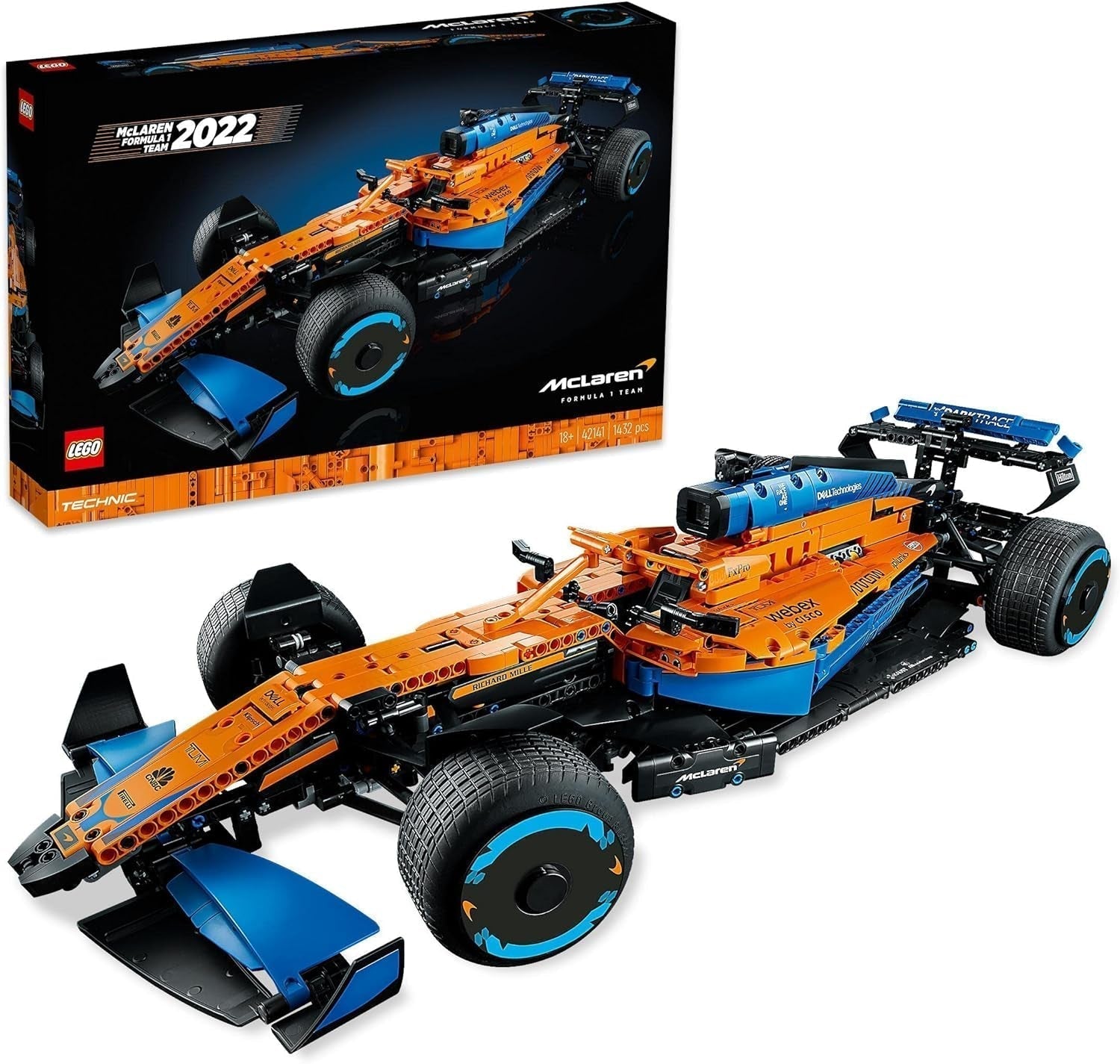 Coche de carreras de Fórmula 1 Lego Technic Mclaren - Modelo de F1 para adultos con motor V6 y dirección - Regalo para aficionados y coleccionistas de deportes de motor - 42141 Juegos de construcción Besuche den LEGO-Store Singur