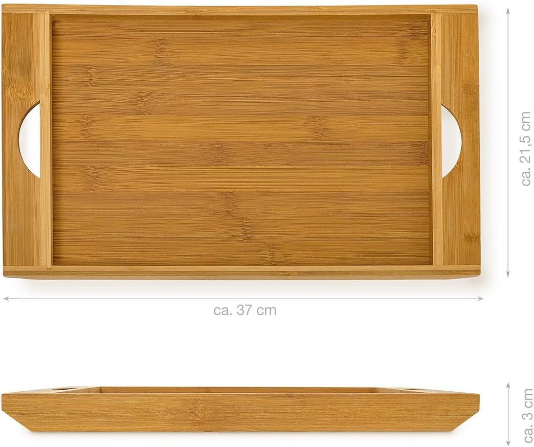 Relaxdays Panera con ruedas y cajón, bambú, Al x An x P: 21 x 40,5 x 28 cm, madera natural y tabla de cortar de bambú, aprox. 3 x 37 x 21,5 cm Tabla de cortar con bandeja recogemigas para facilitar la limpieza natural Cajas para guardar alimentos Naty Shop