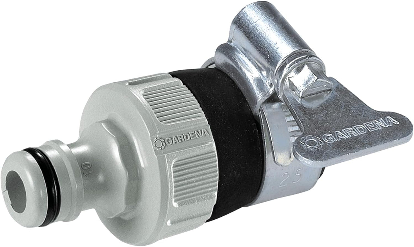 Gardena Water Thief: Adaptador de grifo universal para conectar su manguera de jardín Gardena a un diámetro exterior de 14-17 mm. grifo sin rosca, resistente a la corrosión (2908-20)