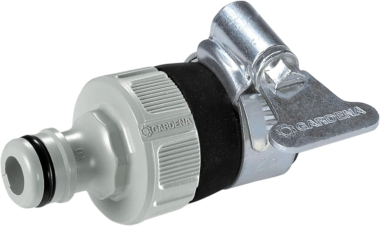 Gardena Water Thief: Adaptador de grifo universal para conectar su manguera de jardín Gardena a un diámetro exterior de 14-17 mm. grifo sin rosca, resistente a la corrosión (2908-20)