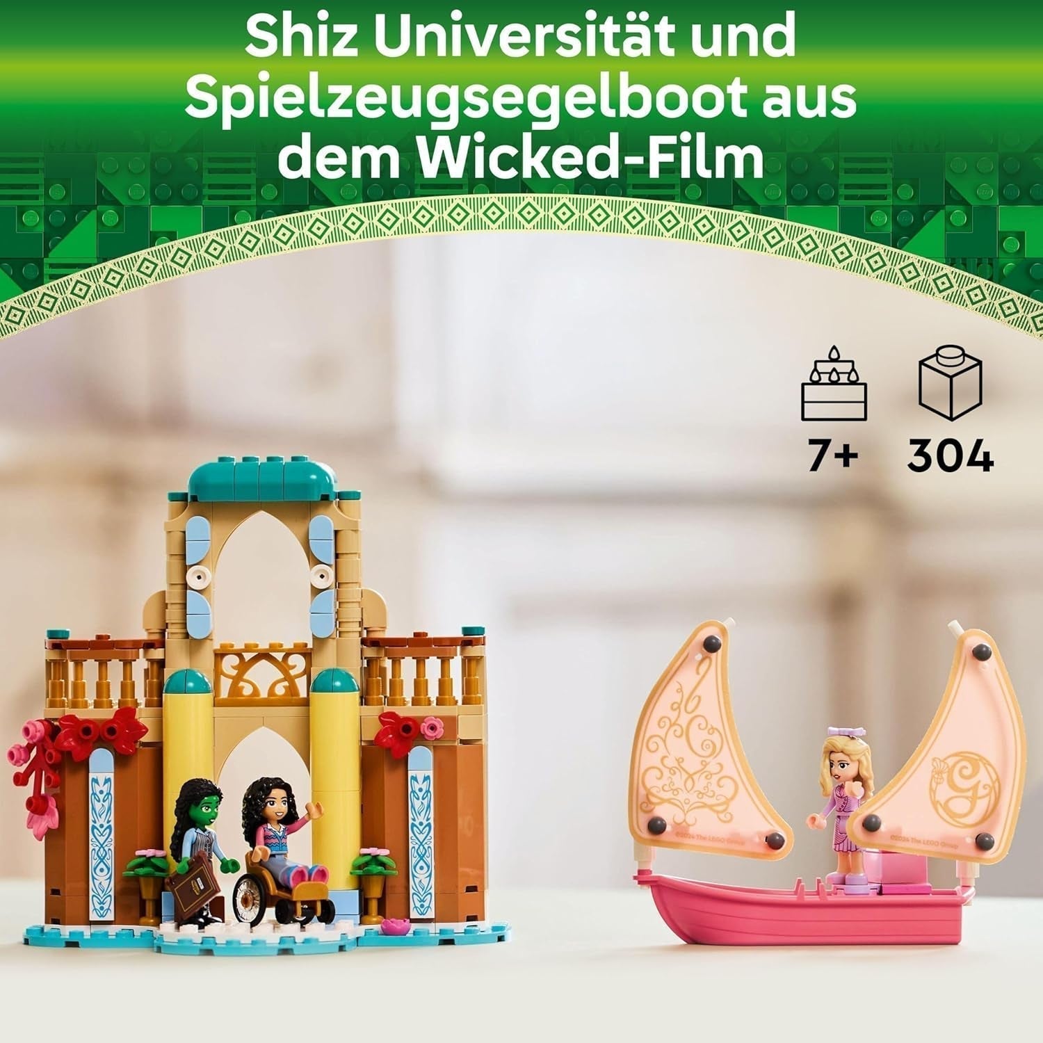 LEGO Wicked Glinda, Elphaba y Nessarose en la Universidad de Shiz Velero y 3 figuras Barco de juguete Regalo para niñas y niños a partir de 7 años Amantes de las casas de muñecas 75681 Juegos de construcción Besuche den LEGO-Store