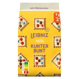 LEIBNIZ Kunterbunt Leche, paquete de 12 unidades, galletas crujientes con crema de leche y trozos de chocolate (12 x 125 g)