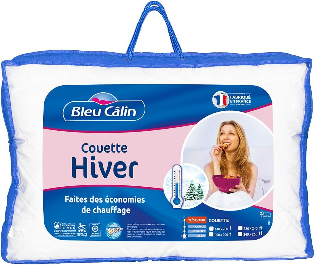 Bleu Calin Edredón de invierno para 1 persona, muy calentito, muy esponjoso - Microfibra - 140X200Cm Edredones y edredones Naty Shop