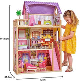 KidKraft Casa de muñecas de madera Kayla con muebles y accesorios, juego de 3 niveles para muñeca de 30 cm, juguete para edades de 3 años en adelante, 65092 - Exclusivamente en Amazon