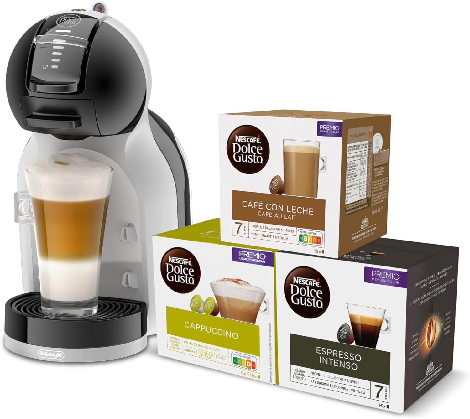 De'Longhi Mini Me EDG155.BG ​​​​EDG155.BG ​​​​Cafetera espresso para cápsulas Espresso, 0,8 l, Negro, Gris