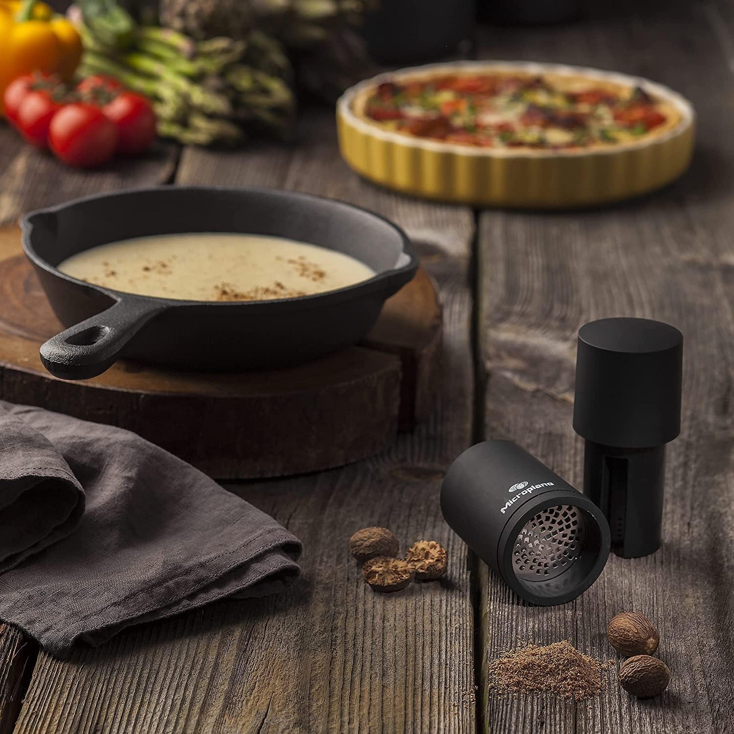 Molinillo de Especias Microplane Negro para Nuez Moscada, Canela, Haba Tonka, Pimienta Larga y Otras Especias Secas Molienda y Molinillos Naty Shop