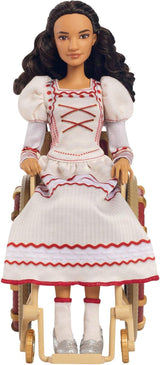Muñeca de moda Mattel Wicked Nessarose y accesorios, incluida silla de ruedas, con cabello castaño rizado, varias poses y apariencia de vestido de fiesta desmontable, HXY36