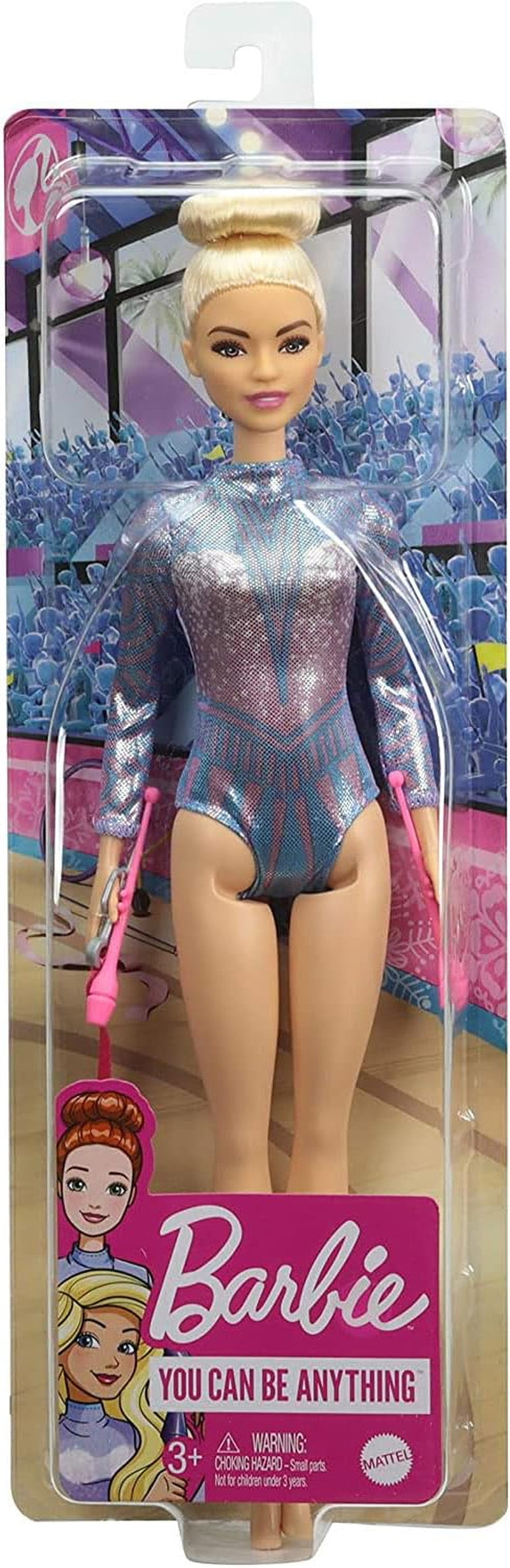 Barbie You Can Be Anything Series-accesorios de gimnasia rítmica con pelo rubio, muñeca incluida, regalo para niños, juguete de 3 años o más, GTN65