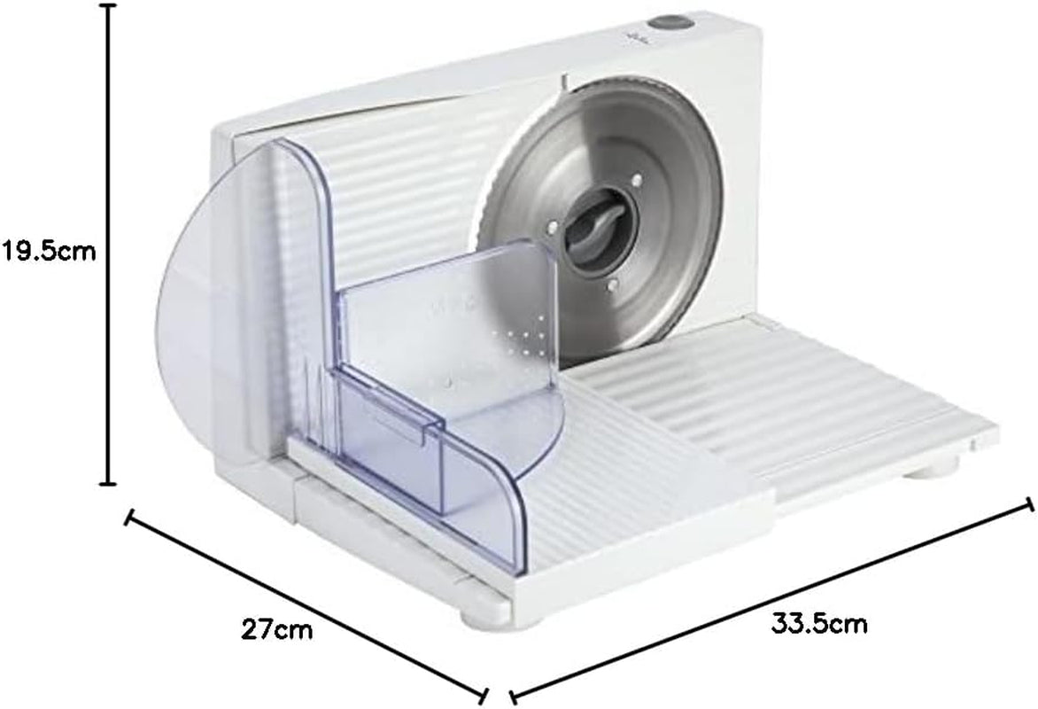 JECF0300 Cortadora Eléctrica Compacta, Cuchilla Extraíble de Acero Inoxidable, Diámetro 170mm, Control de Grosor 0 a 15mm, 150W Naty Shop Ralladores y Cortadoras