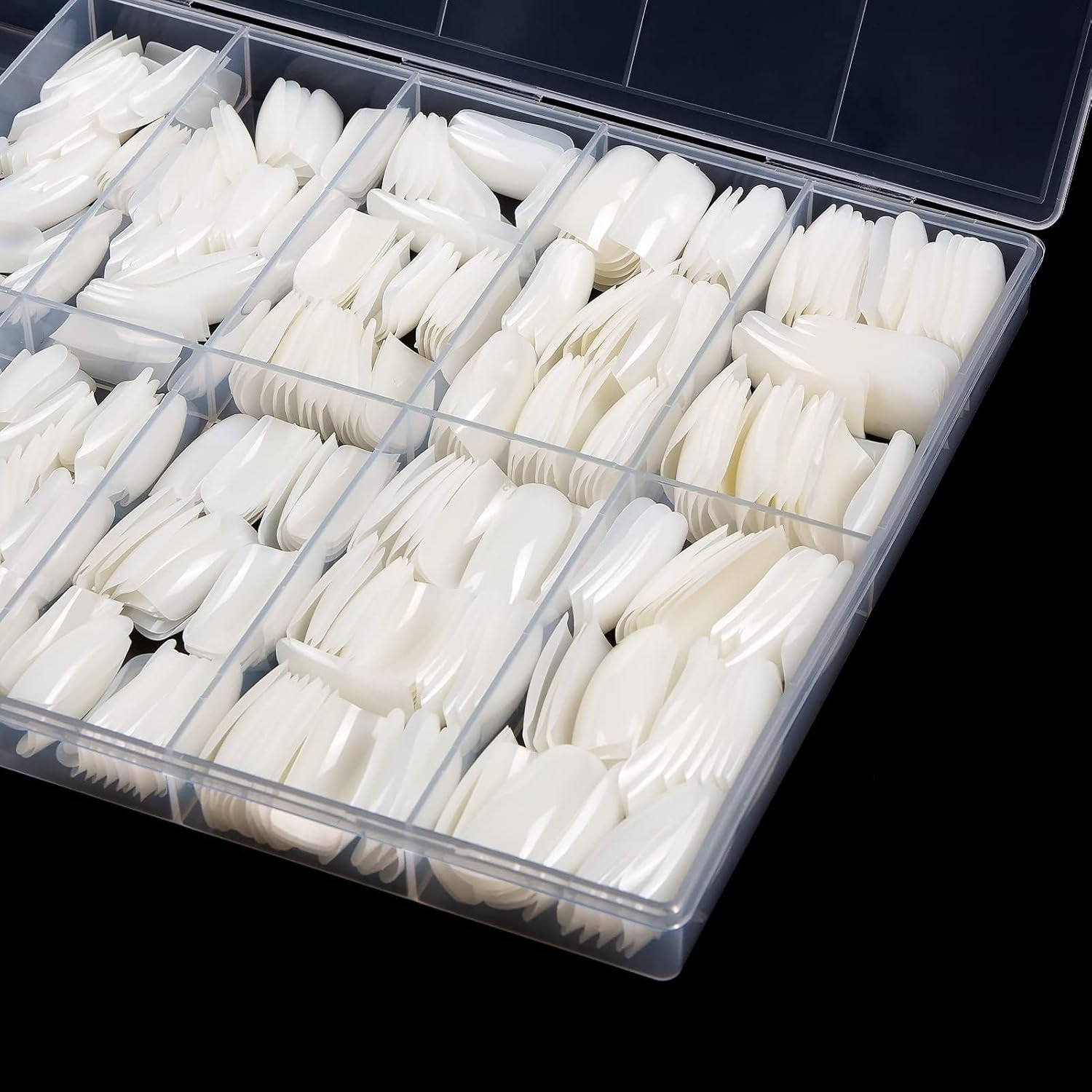 500 Uds uñas artificiales postizas naturales puntas de uñas de ataúd de arte completo para mujeres y niñas