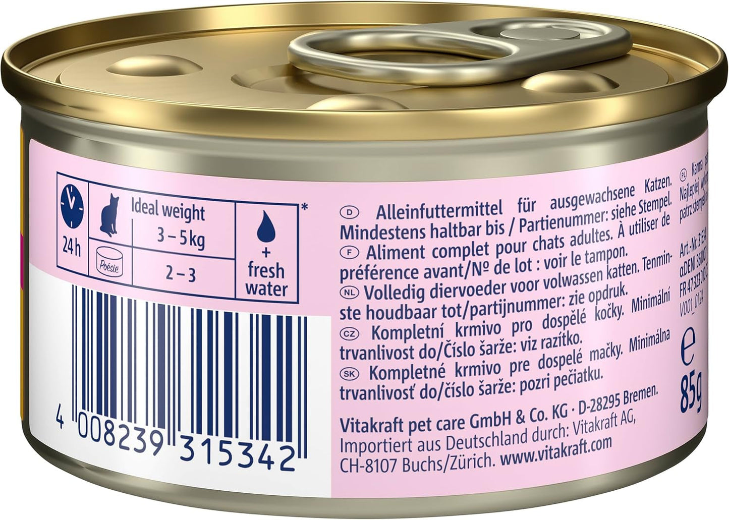 Vitakraft Poésie Mousse, comida húmeda para gatos, espuma aireada, con pollo, sin azúcares ni cereales añadidos (12 x 85g)