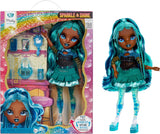 Muñeca Rainbow High Sparkle & Shine - Misty - Muñeca de moda de 28 cm con cabello turquesa y burbujas mágicas de pie, colorida, para vestirse y jugar, coleccionable para 4-12 años