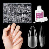 Uñas postizas cortas bailarina 500 Uds pegamento en 12 tamaños uñas artificiales Gel suave corto cobertura completa puntas de uñas para uñas de Gel cortas S