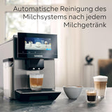 Siemens EQ900 TQ903D03 Cafetera Espresso Automática, Control App, Pantalla Táctil Intuitiva, Modo Barista, AromaBoost, Reducción de Ruido, Molinillo Premium, Limpieza Automática a Vapor, 1500 W, Acero Inoxidable