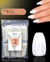 Vixi 600 extensiones de uñas cortas ovaladas con lima de preparación, 10 tamaños, cobertura total, opacas. Para profesionales y uso doméstico.