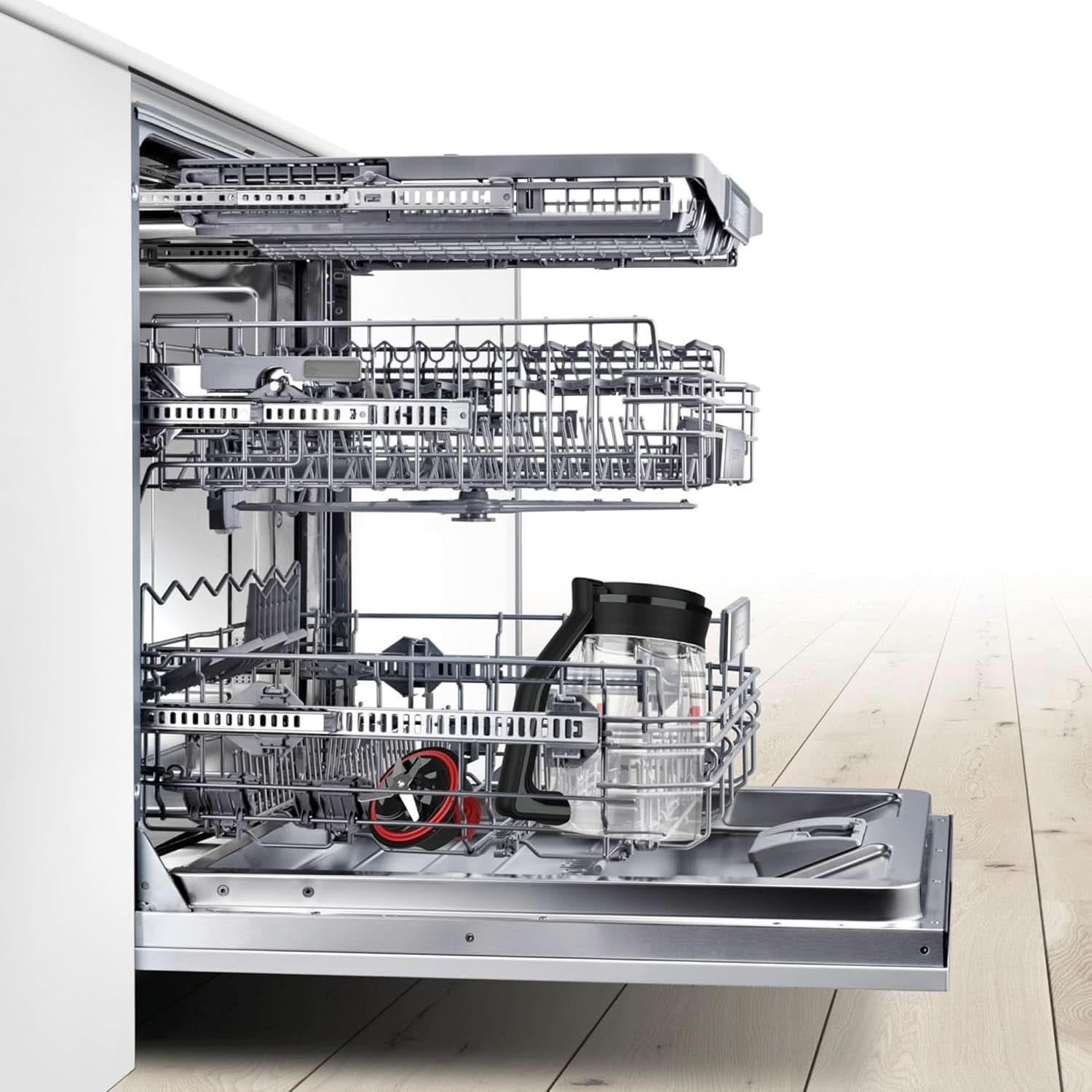 Bosch Batidora de pie Vitapower Serie 4 MMB6172SN, Verbesserte Version, 10 Jahre Motorgarantie, Edelstahl-Klingen, 1.5L Glassbehälter, Spülmaschinenfeste Teile, 30.000 U/Min, 1200 W, Silver Kitchen Naty Shop
