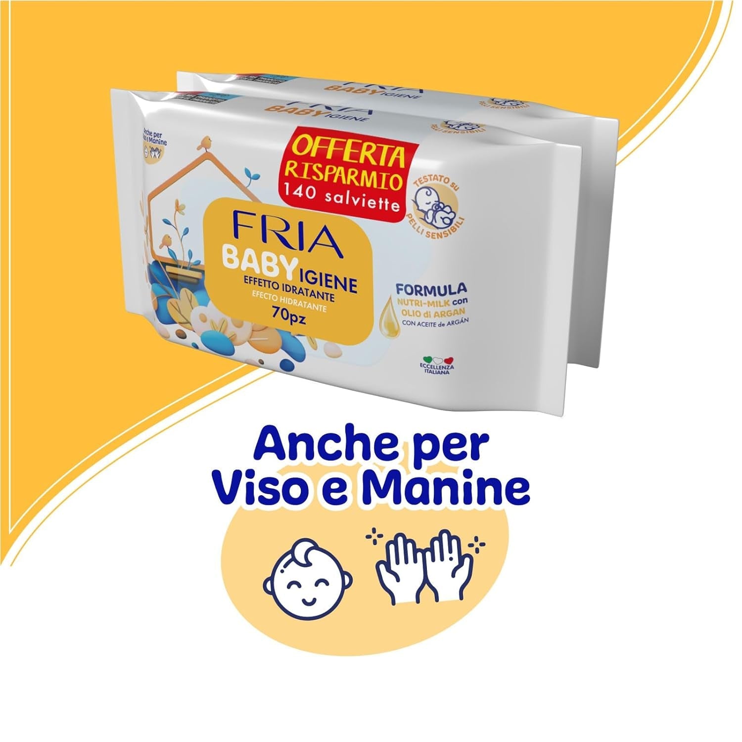 Toallitas húmedas, paquete de 2 (144 toallitas)