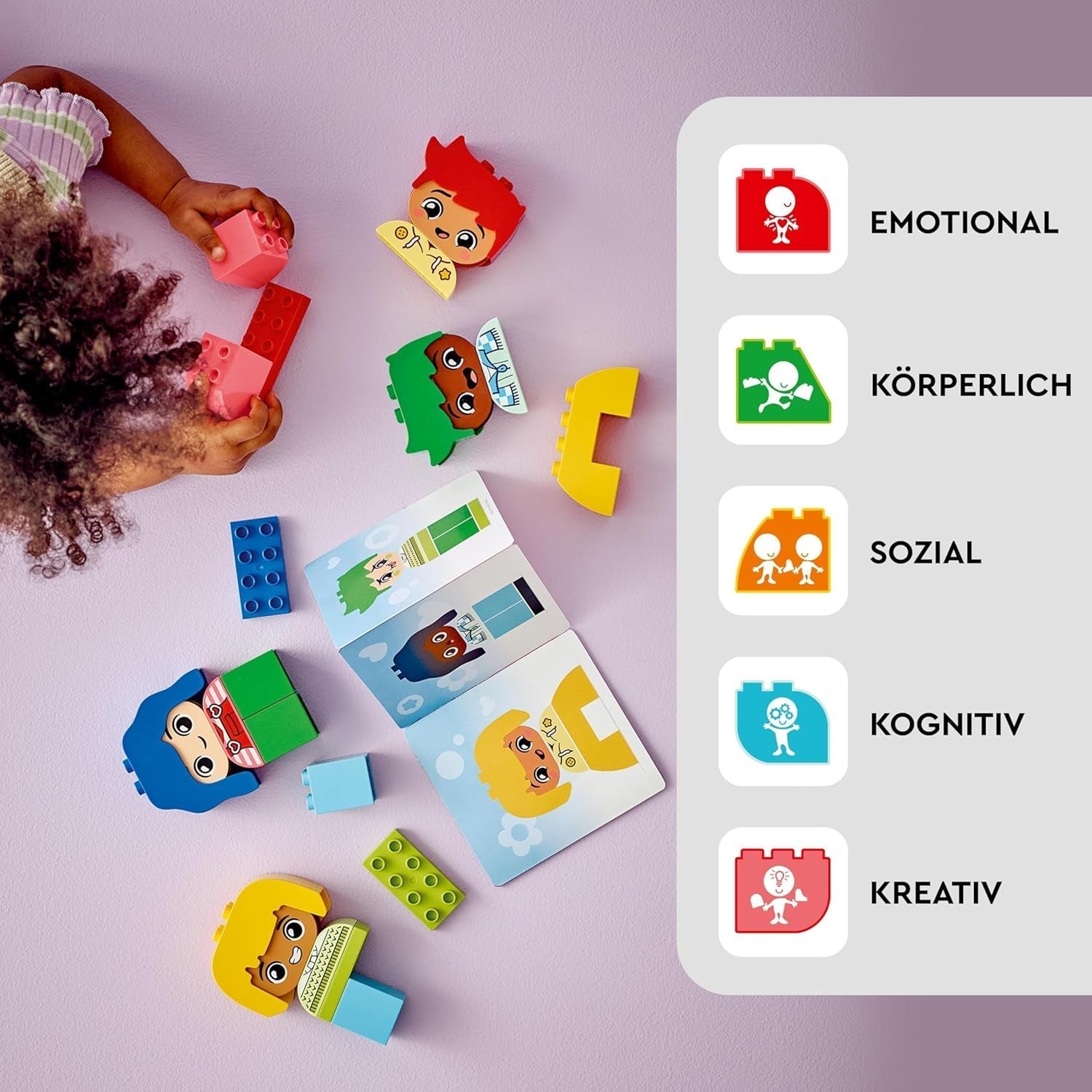 LEGO DUPLO Big Feelings, juego de construcción apilable con 23 ladrillos de colores y 4 figuras, juguete de motricidad para promover el desarrollo social y emocional de niños pequeños a partir de 18 meses 10415 Juegos de construcción Beuche den LEGO-Store