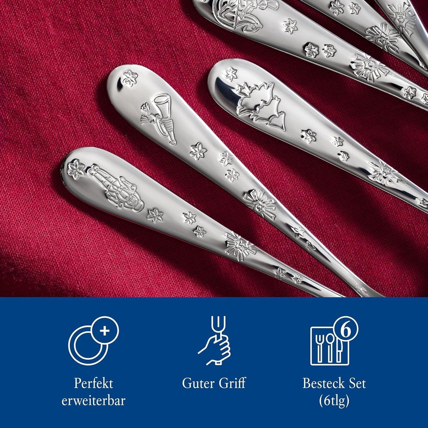 Villeroy & Boch - Toy'S Delight juego de cucharas de café 6 piezas Silver Platinum, apto para lavavajillas Cocina Naty Shop