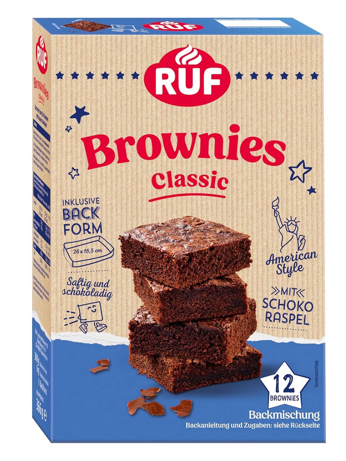 RUF Mix de Brookies, brownies y galletas, 460 gramos Naty Shop Kitchen 366 gramos Brownies