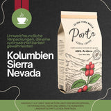 Spezialitätenkaffee Bohnen 100% Arábica Natural Mittlere Röstung Gewaschener Prozess Zitrus Schokolade Karamell Schattenanbau Sierra Nevada (250 g, Castillo)