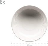MÄSER 931461 Dalia Vajilla para 6 personas de porcelana hotelera de alta calidad, blanca, juego de platos de 12 piezas con diseño vintage, porcelana duradera